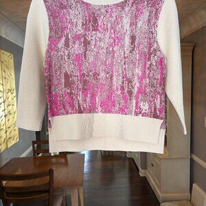 NWT Apparalel Knit Pink Design Cropped Sweater. Size XS